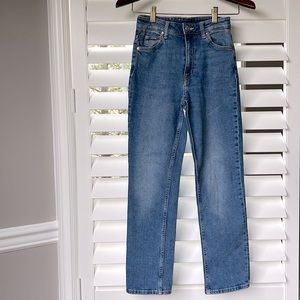&denim straight leg jeans